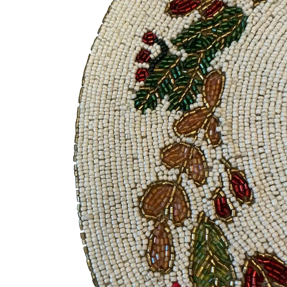 Tahari Nutcracker Beaded Christmas Placemat Charger 15in Holiday Decor New